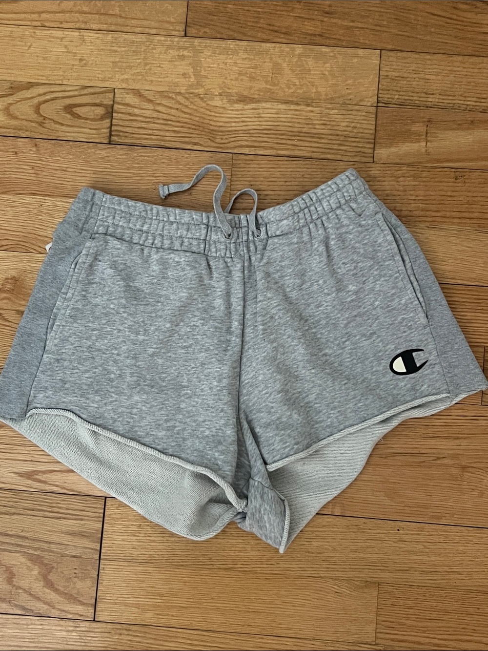 Champion Light Gray Athletic Shorts with Logo (pairs with jacket)